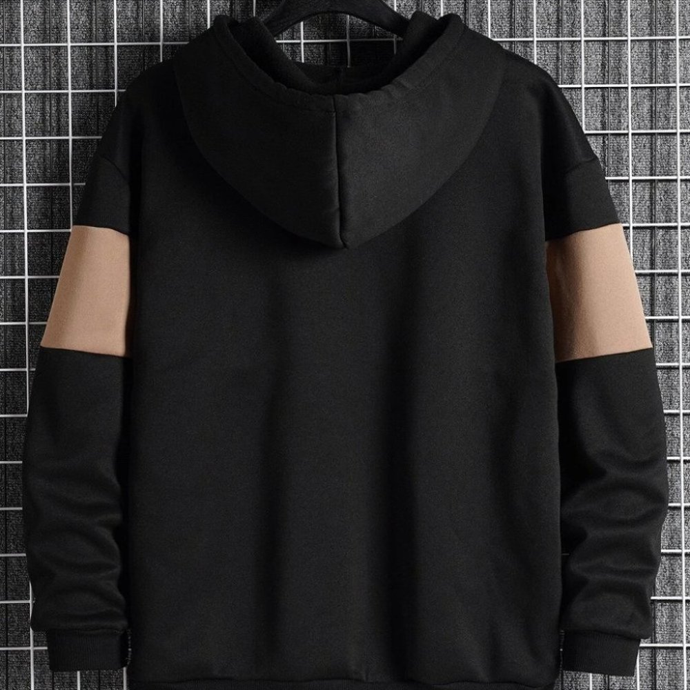 Black And Brown Mens Thermal Hoodie - Picture 2 of 5